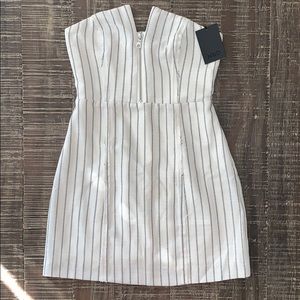 NWT NBD Strapless Pinstripe Mini Dress